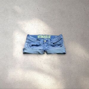 Hydraulic Ultra Low Rise Micro Denim Shorts